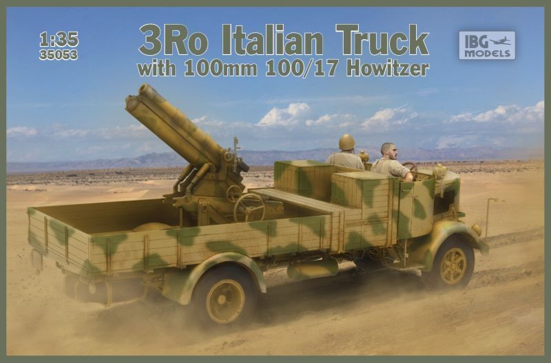 IBG35053 IBG 1/35 3Ro Italian Truck with 100/17 100mm Howitzer Plastic Model Kit [35053] IBG Models