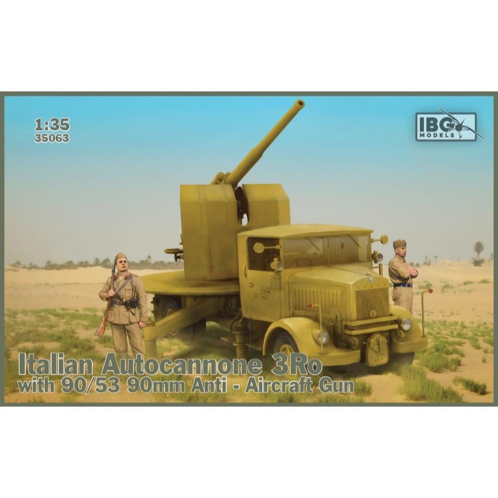 IBG35063 IBG 1/35 Italian Autocannone 3RO with 90/53 90mm AA Gun Plastic Model Kit [35063] IBG Models