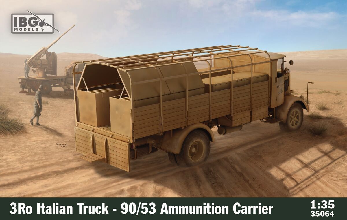 IBG35064 IBG 1/35 3Ro Italian Truck 90/53 Ammo Carrier Plastic Model Kit [35064] IBG Models