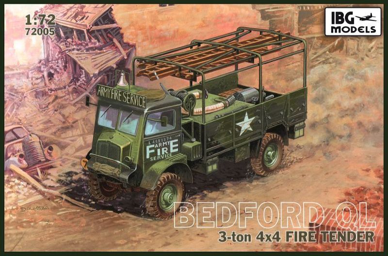 IBG72005 IBG 1/72 Bedford QLR 3 ton 4x4 Fire Tender Plastic Model Kit [72005] IBG Models