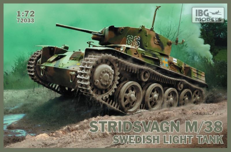 IBG72033 IBG 1/72 Stridsvagn M/38 Swedish light tank Plastic Model Kit [72033] IBG Models