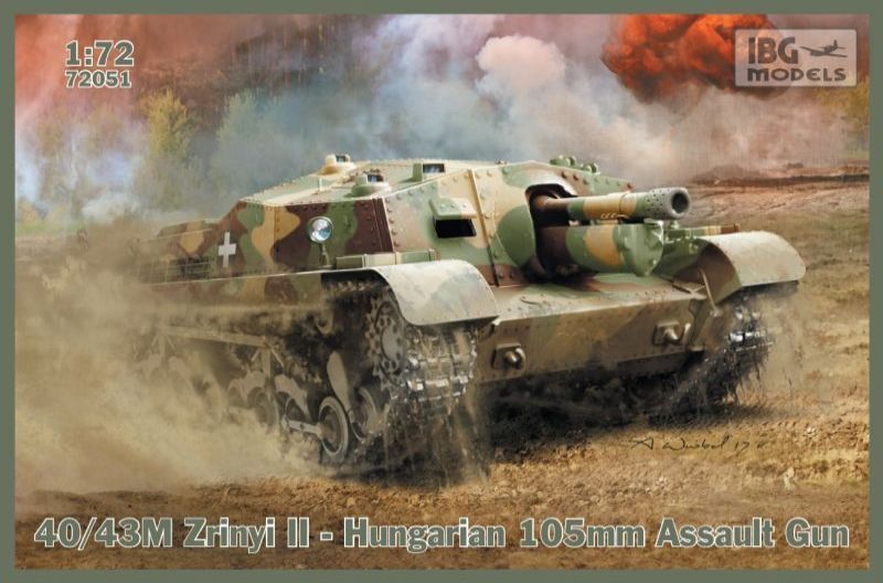 IBG72051 IBG 1/72 40/43M ZRINYI II Hungarian 105mm Assault gun Plastic Model Kit [72051] IBG Models