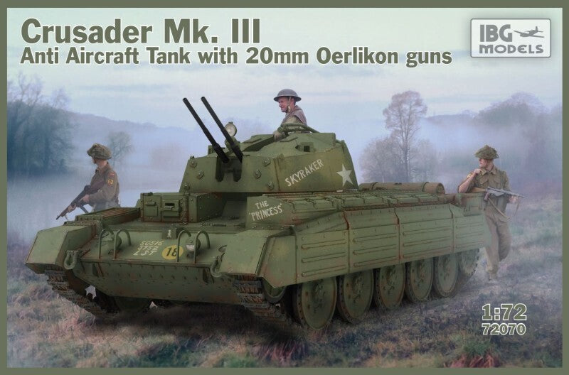 IBG72070 IBG 1/72 Crusader Anti Air Tank Mk. III with Oerlikon Guns Plastic Model Kit [72070] IBG Models