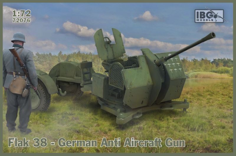 IBG72076 IBG 1/72 Flak 38 German Anti Aircraft Gun (2 in the box) Plastic Model Kit [72076] IBG Models