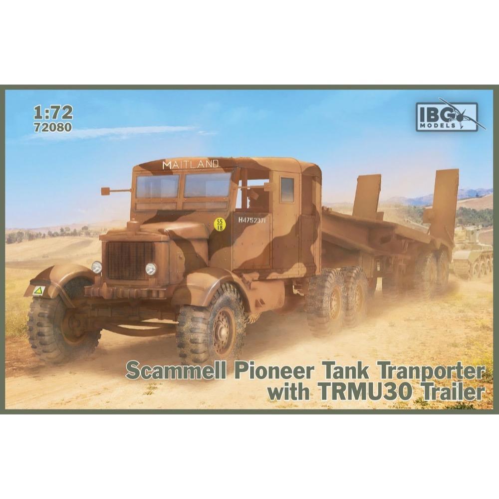 IBG72080 IBG 1/72 Scammell Pioneer Tank Transporter with TRMU30 Trailer Plastic Model Kit [72080] IBG Models