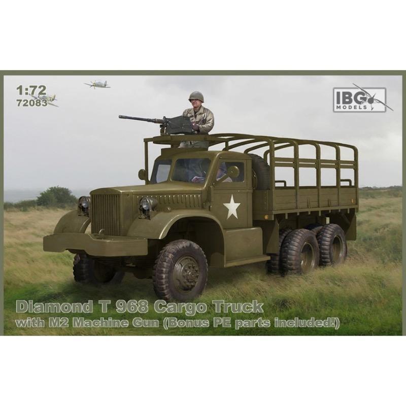 IBG72083 IBG 1/72 Diamond T 968 Cargo Truck with M2 Gun Plastic Model Kit [72083] IBG Models