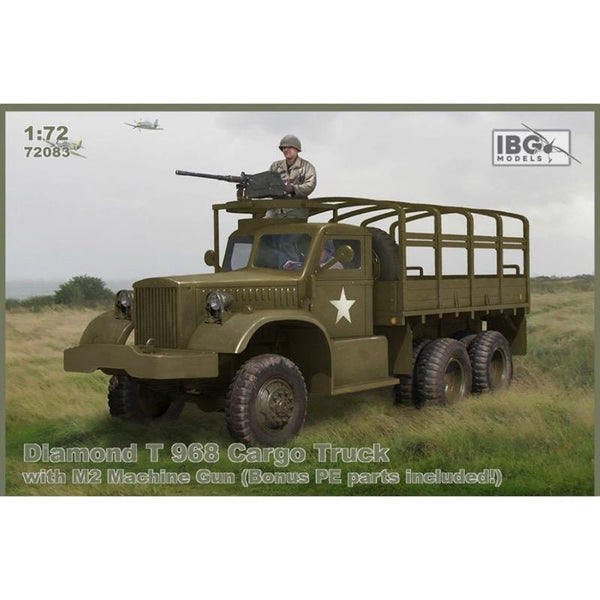 IBG72083 IBG 1/72 Diamond T 968 Cargo Truck with M2 Gun Plastic Model Kit [72083]