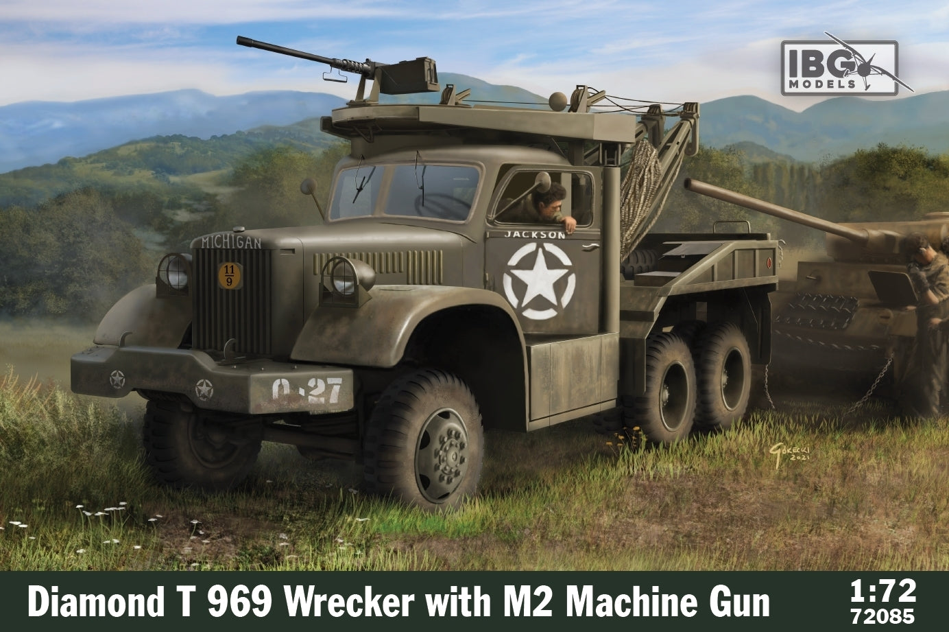 IBG72085 IBG 1/72 Diamond T969 Wrecker with M2 Gun [72085] IBG Models