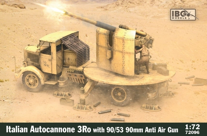 IBG72096 IBG 1/72 Italian Autocannone 3Ro with 90/53 90mm AA Gun Plastic Model Kit