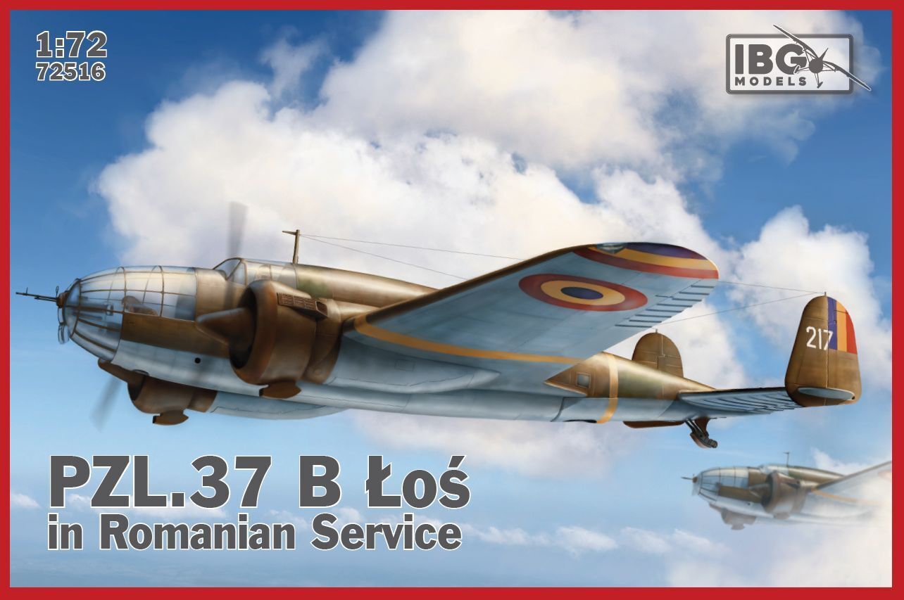 IBG72516 IBG 1/72 PZL. 37 Los B II in Romanian Service Plastic Model Kit [72516] IBG Models