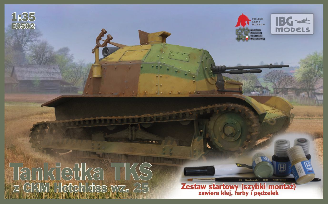 IBGE3502 IBG 1/35 TKS Polish Tankette with machine gun (inc. quick build tracks and Hataka paint set) [E3502] IBG Models