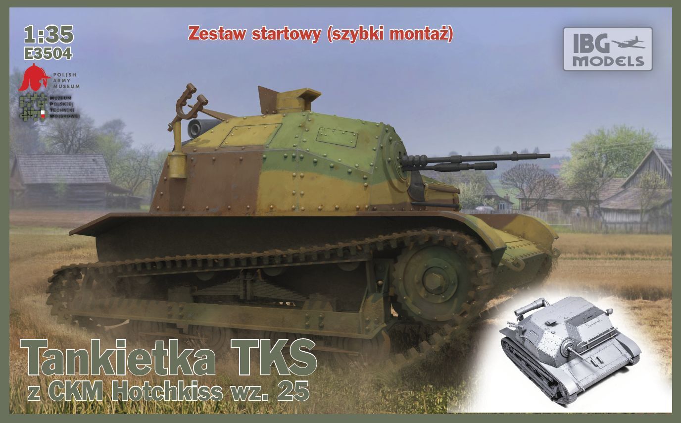 IBGE3504 IBG 1/35 TKS Polish Tankette w/ machine gun (includes quick build tracks) Plastic Model Kit [E3504] IBG Models