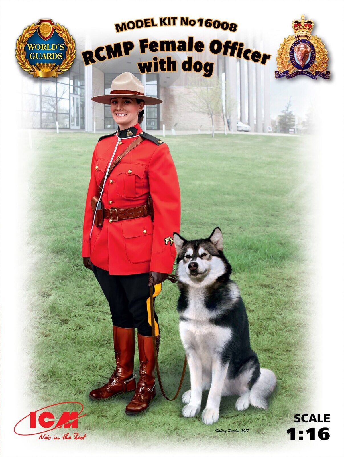 ICM 1/16 RCMP Female Officer with dog Plastic Model Kit