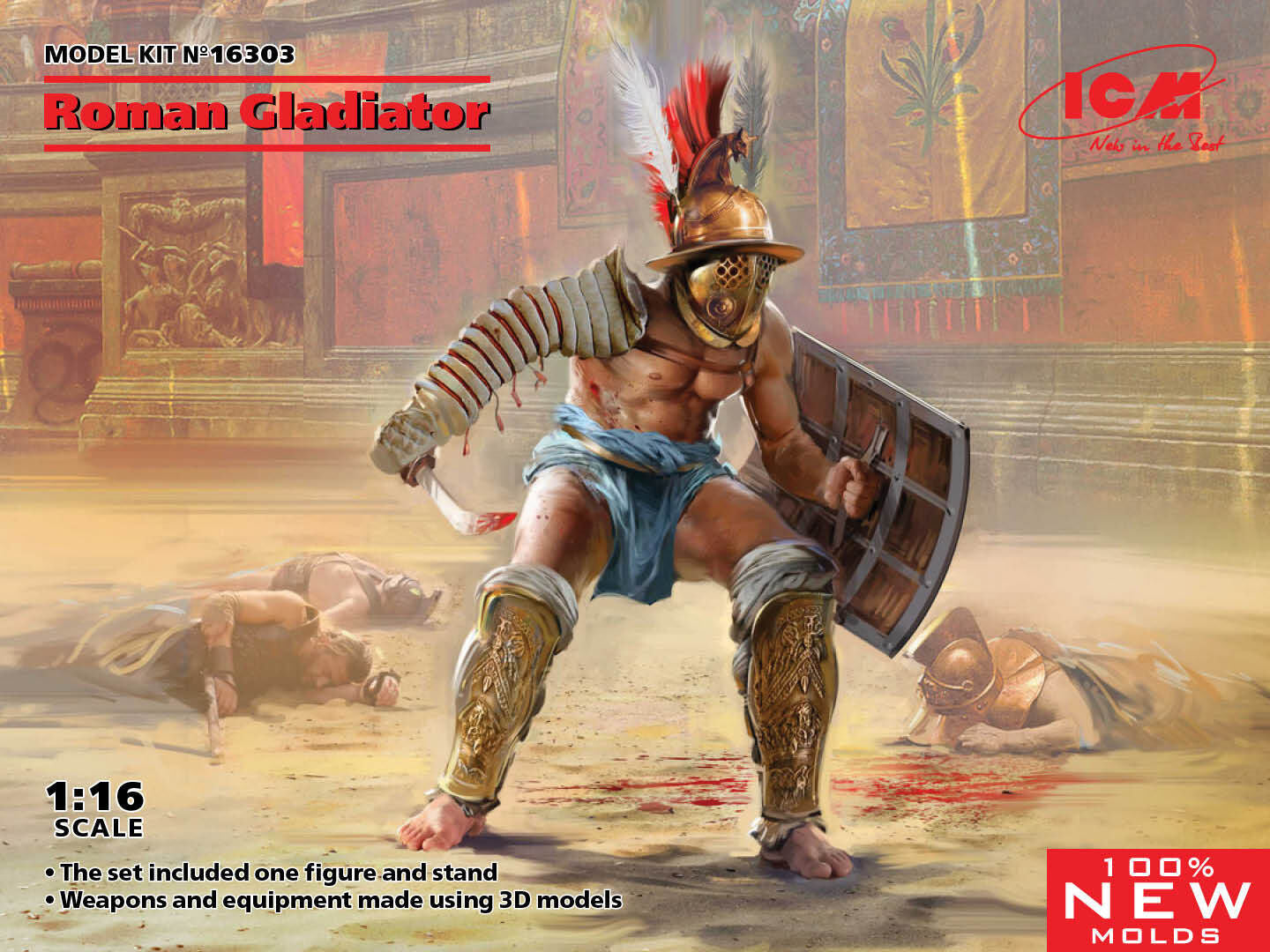 ICM 1/16 Roman Gladiator Plastic Model Kit