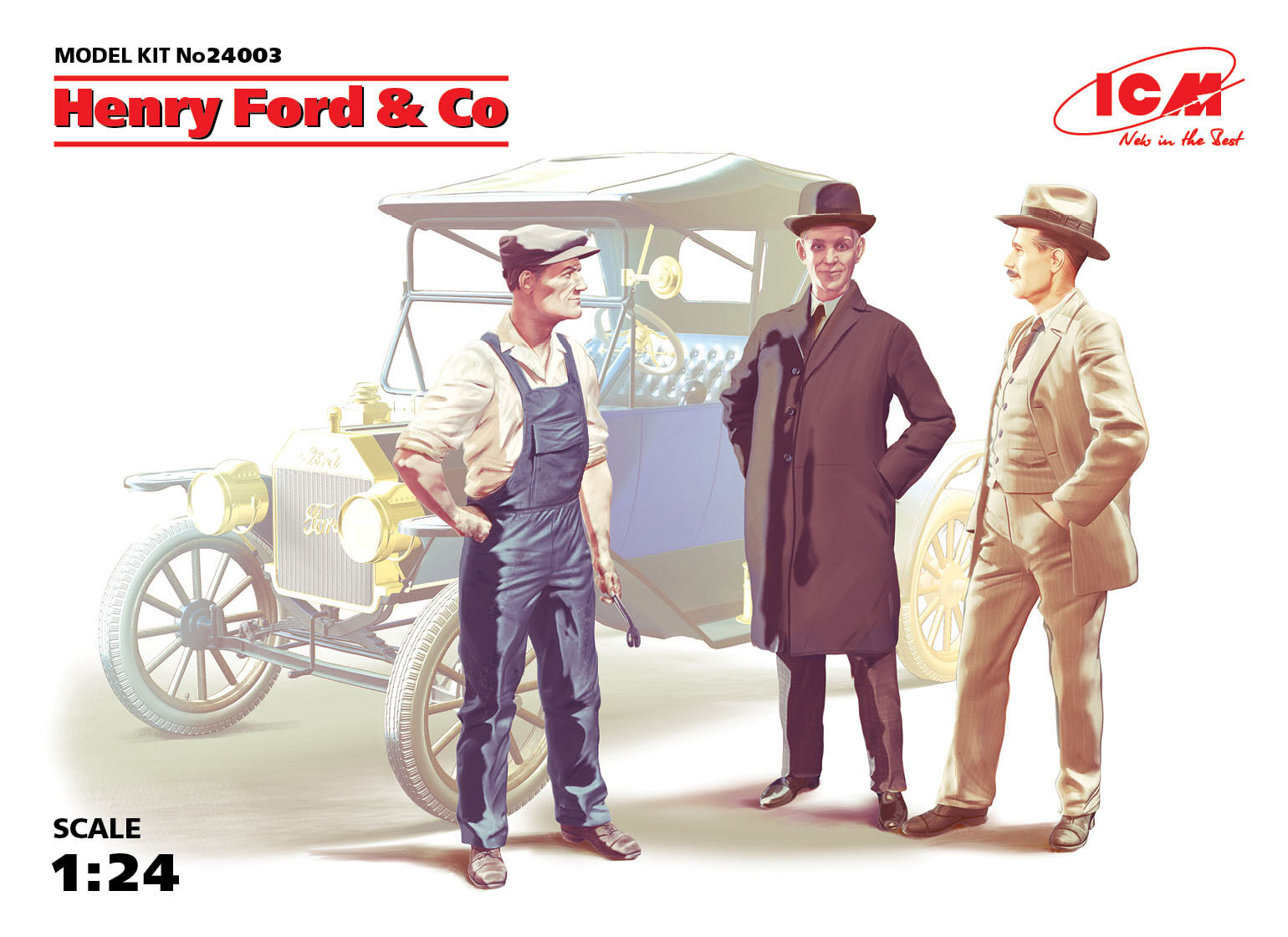 ICM 1/24 Henry Ford & Co (3 Figures) Plastic Model Kit