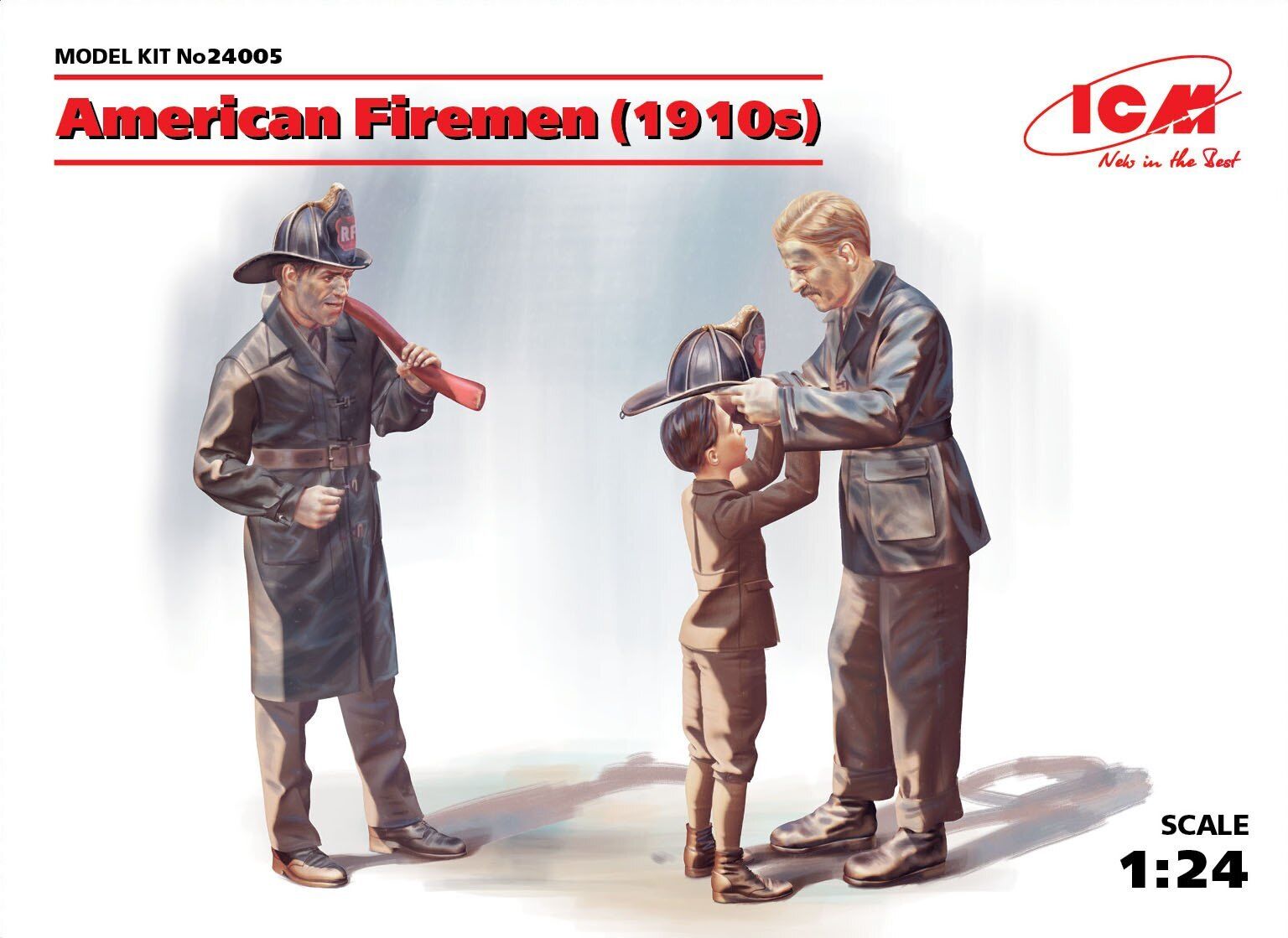 ICM 1/24 American Firemen (1910s) (3 Figures) Plastic Model Kit