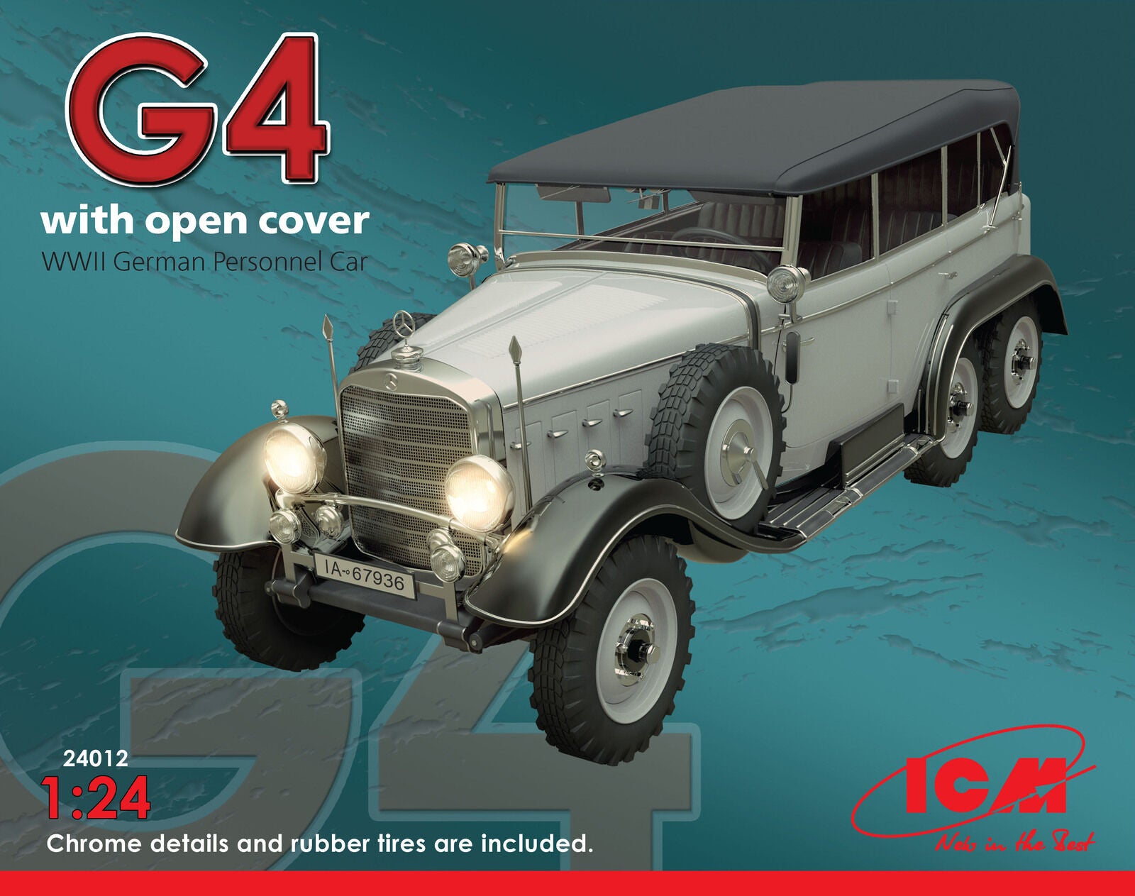 ICM 1/24 Typ G4 Soft Top WWII German Personnel Car Plastic Model Kit