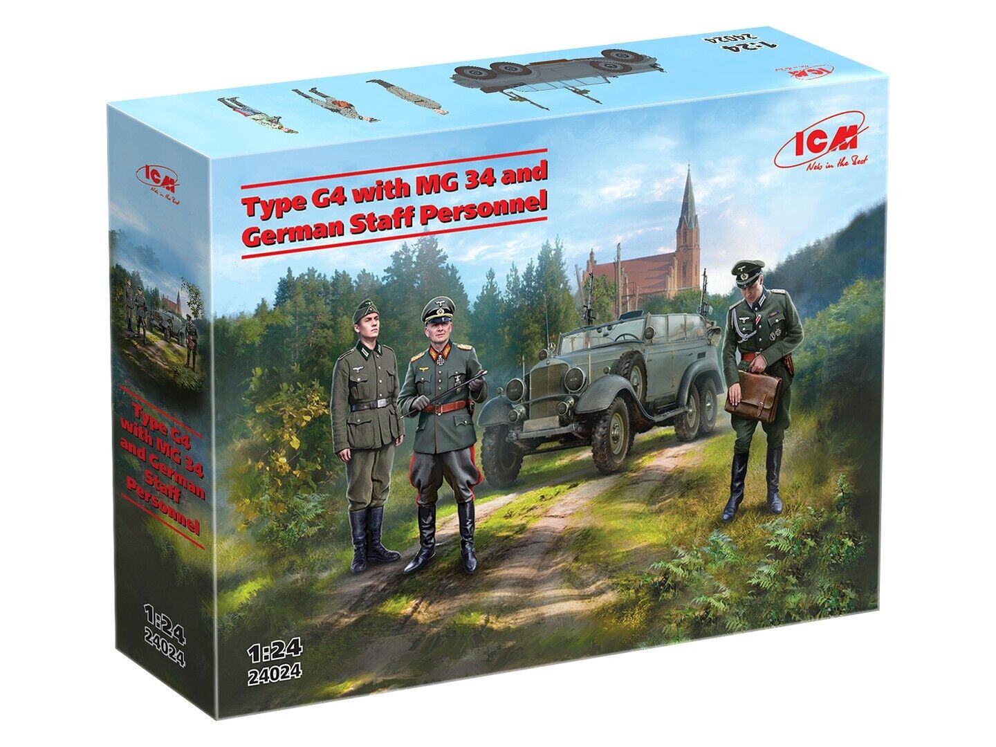ICM 1/24 Type G4 with MG 34 and German Staff Personnel Plastic Model Kit