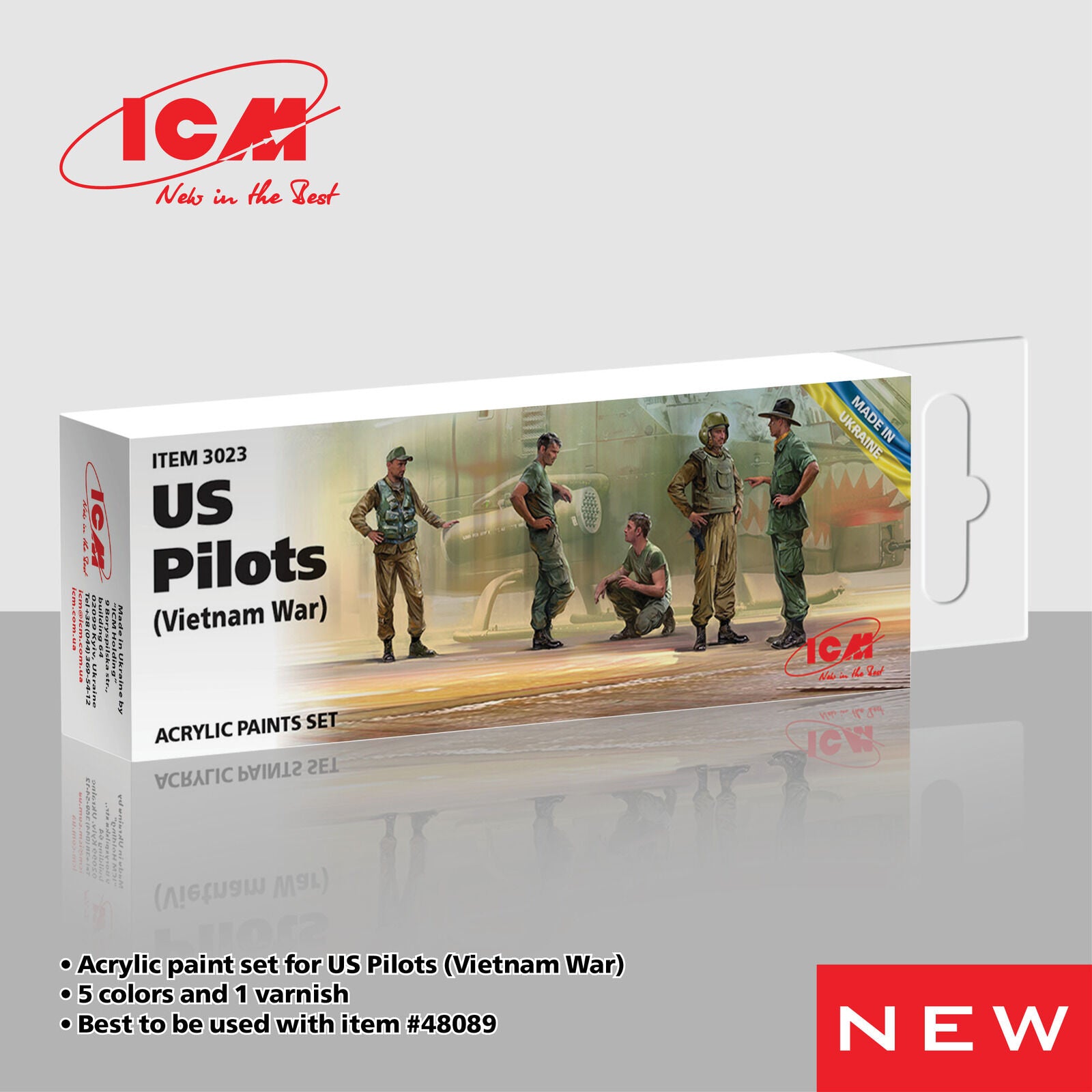 ICM Acrylic Paint Set: US Helicopter Pilots (Vietnam War) - 6 Colours