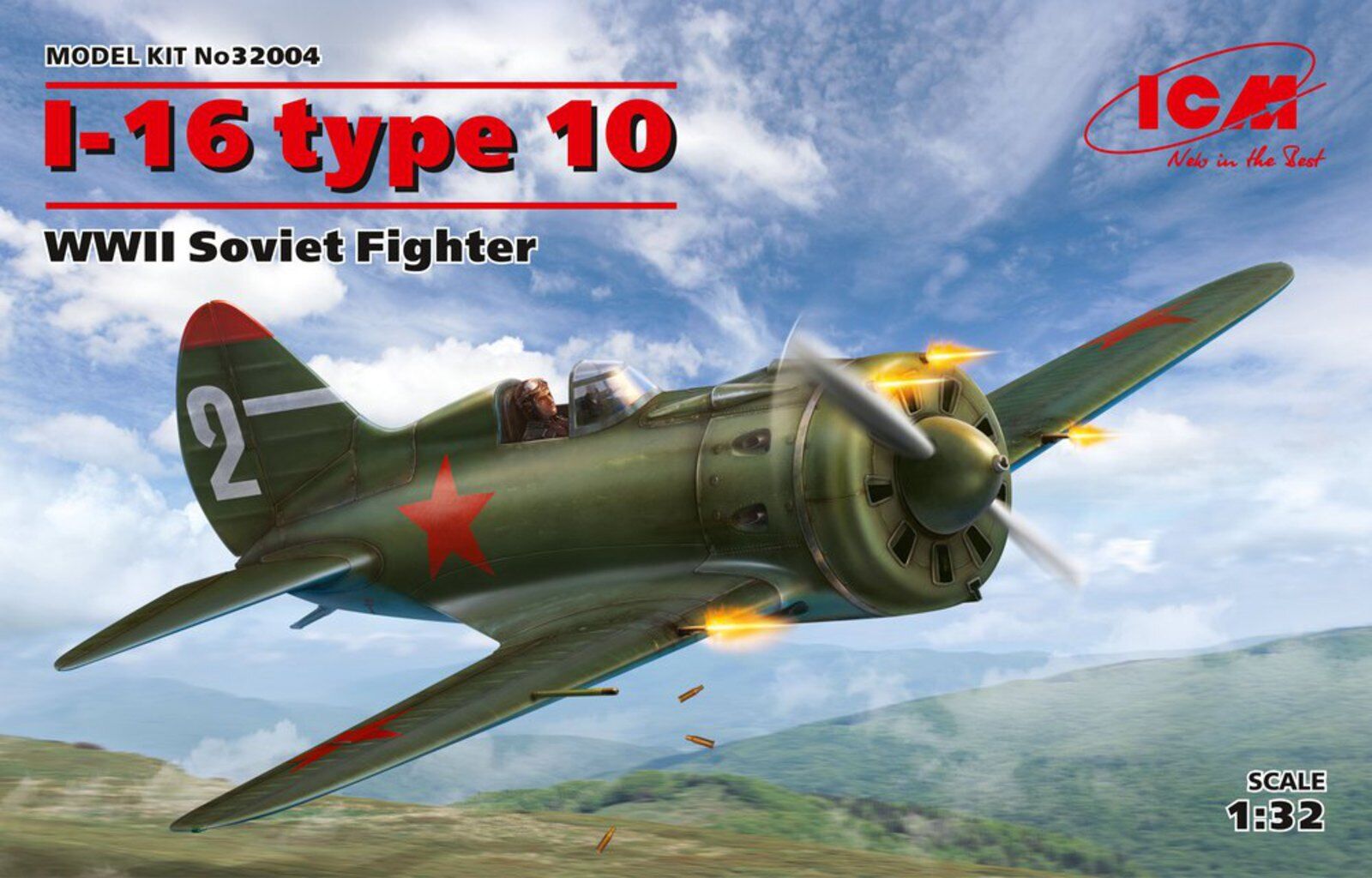 ICM 1/32 I-16 type 10 WWII Soviet Fighter Plastic Model Kit