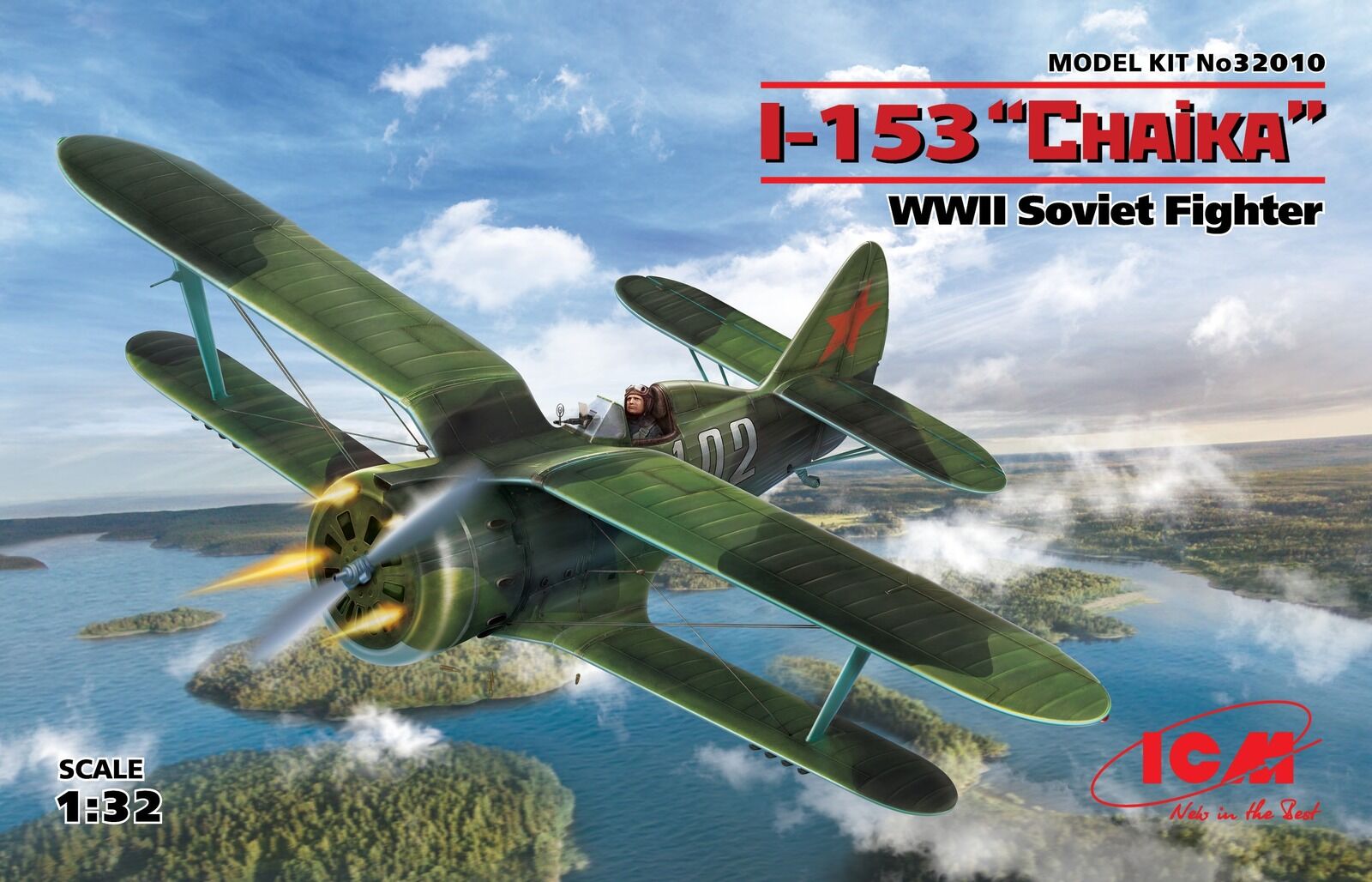 ICM 1/32 I-153 "Chaika" WWII Soviet Fighter Plastic Model Kit