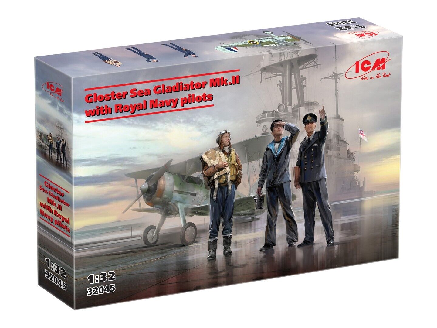 ICM 1/32 Gloster Sea Gladiator Mk.II with Royal Navy pilots Plastic Model Kit