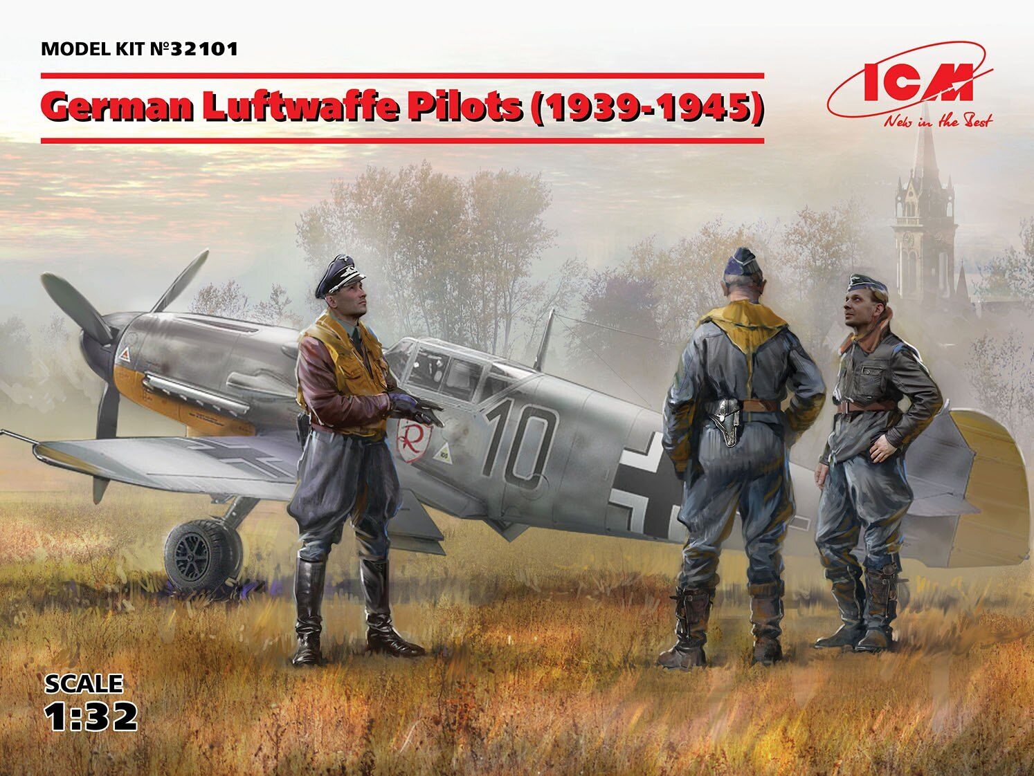 ICM 1/32 German Luftwaffe Pilots (1939-1945) (3 Figures) Plastic Model Kit