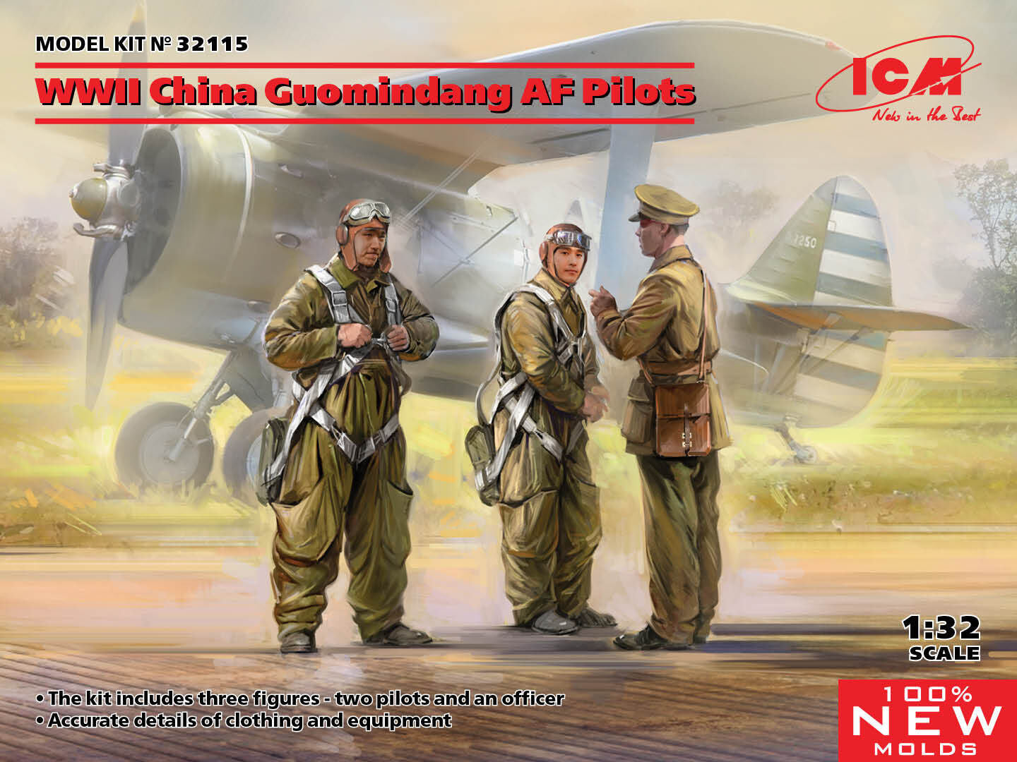 ICM 1/32 WWII China Guomindang AF Pilots Plastic Model Kit
