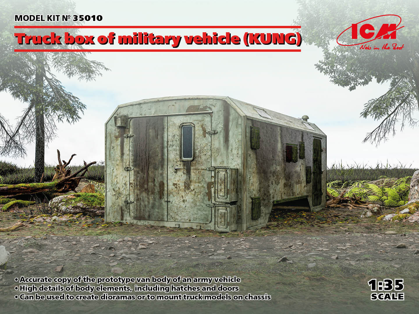 ICM 1/35 Truck box of military vehicle (KUNG) Plastic Model Kit