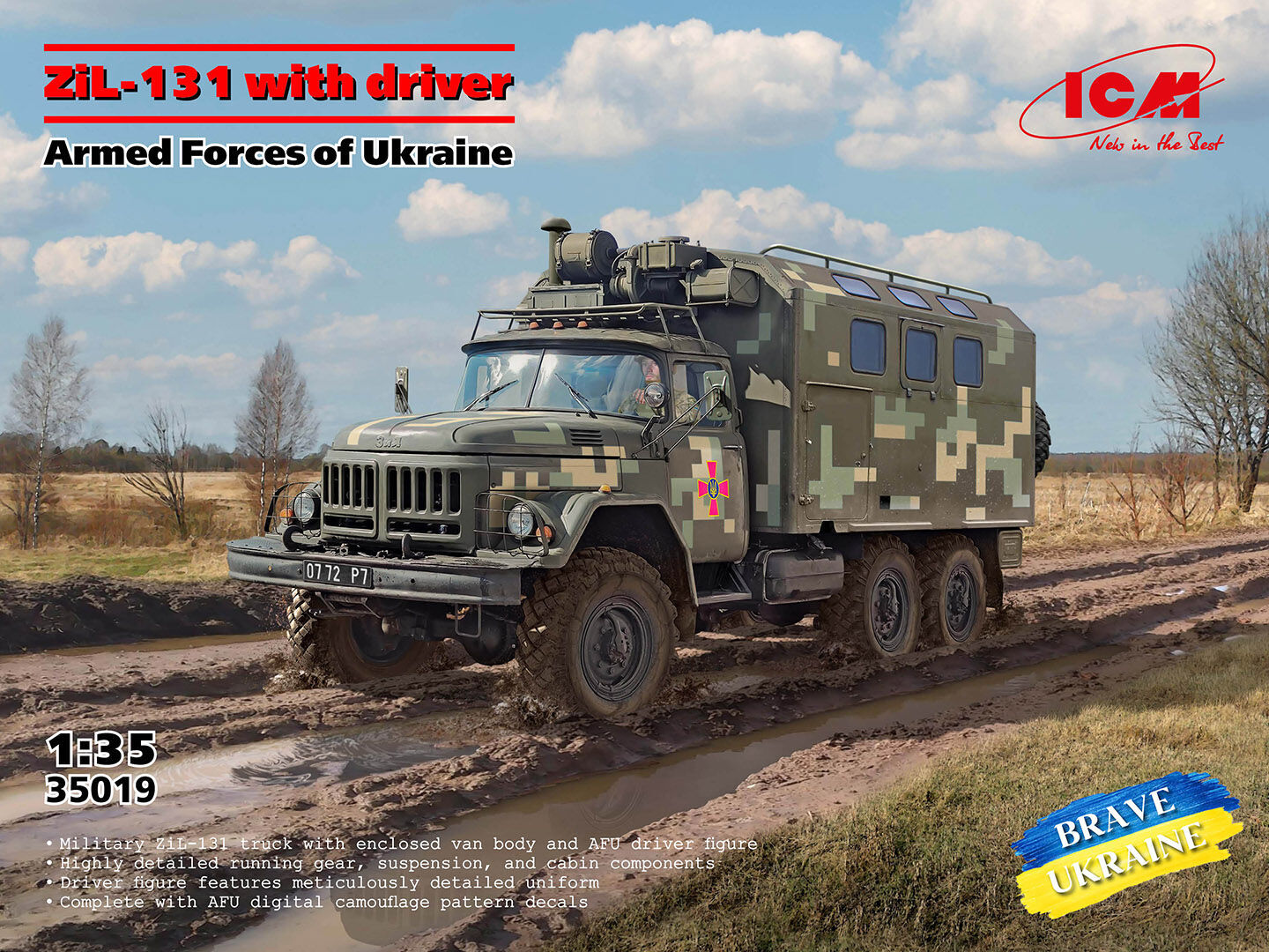 ICM 1/35 ZiL-131 of the Armed Forces of Ukraine with driver Plastic Model Kit
