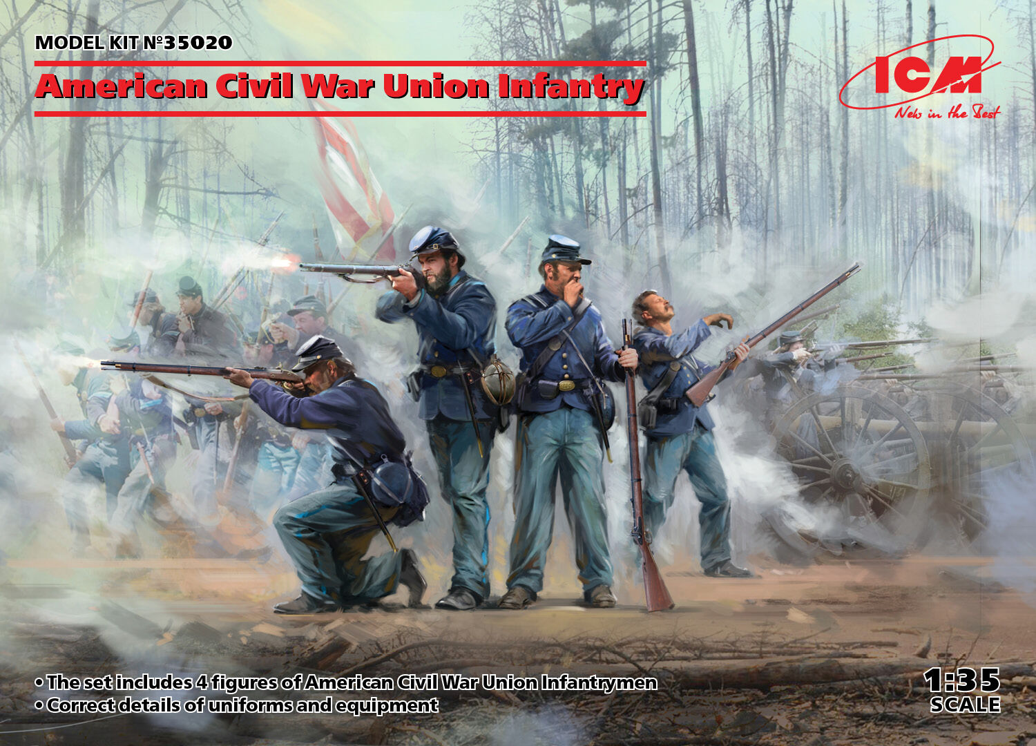 ICM 1/35 American Civil War Union Infantry. Set #1 Plastic Model Kit