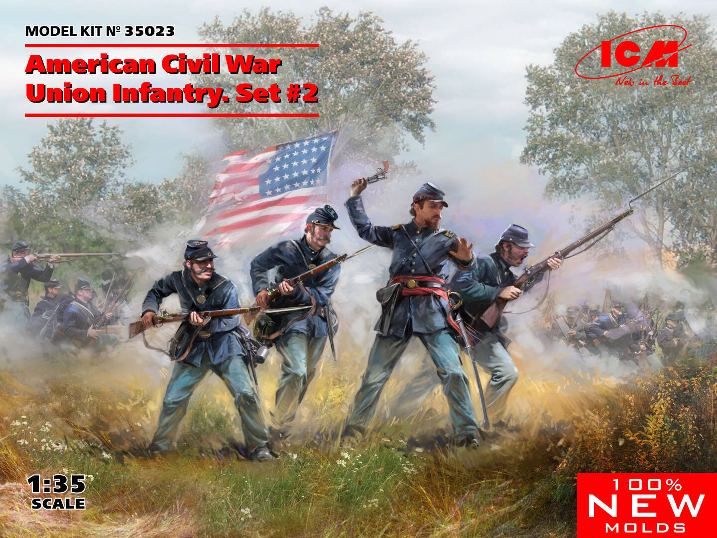 ICM 1/35 American Civil War Union Infantry. Set #2 Plastic Model Kit