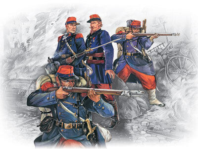 ICM 1/35 French Line Infantry (1870-1871) (4 Figures - 1 officer 3 soldiers) Plastic Model Kit