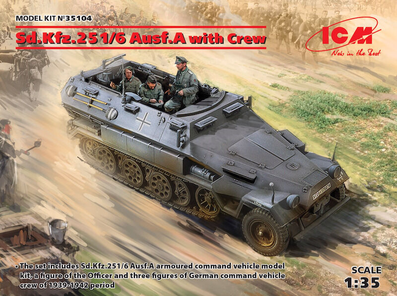 ICM 1/35 Sd.Kfz.251/6 Ausf.A with Crew Plastic Model Kit