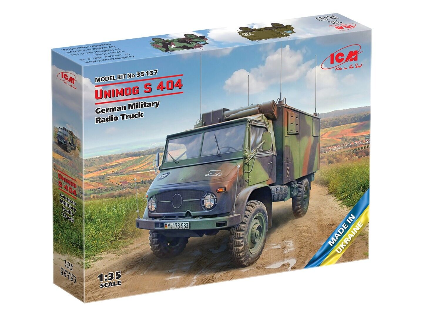 ICM 1/35 Unimog S 404 German Military Radio Truck Plastic Model Kit