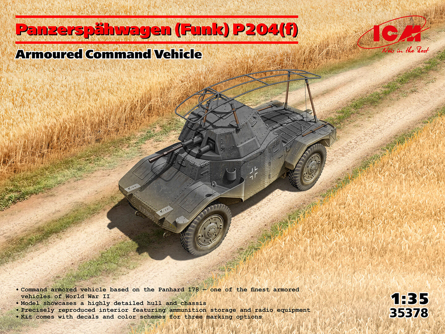 ICM 1/35 Panzersphwagen (Funk) P204(f) Armoured Command Vehicle Plastic Model Kit