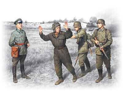 ICM 1/35 Barbarossa€ operation June 22 1941 (4 Figures - 1 german officer 2 german soldiers 1 captured soviet tankman) Plastic Model Kit