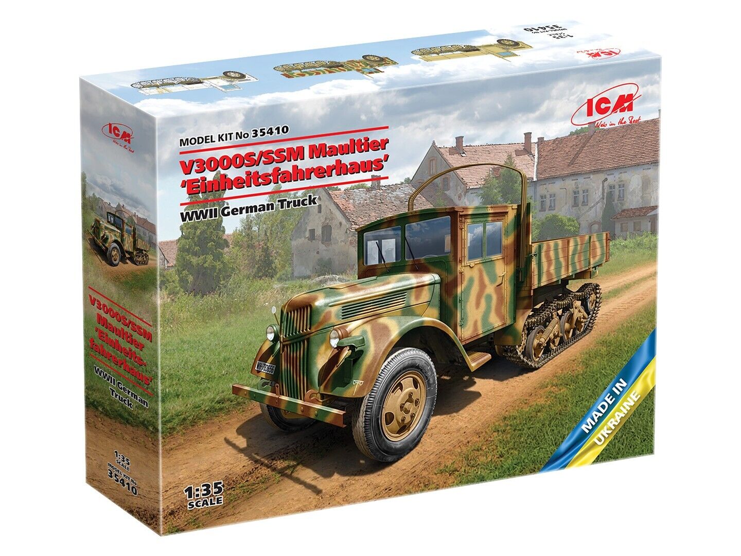 ICM 1/35 V3000S/SSM Maultier 'Einheitsfahrerhaus' WWII German Truck Plastic Model Kit