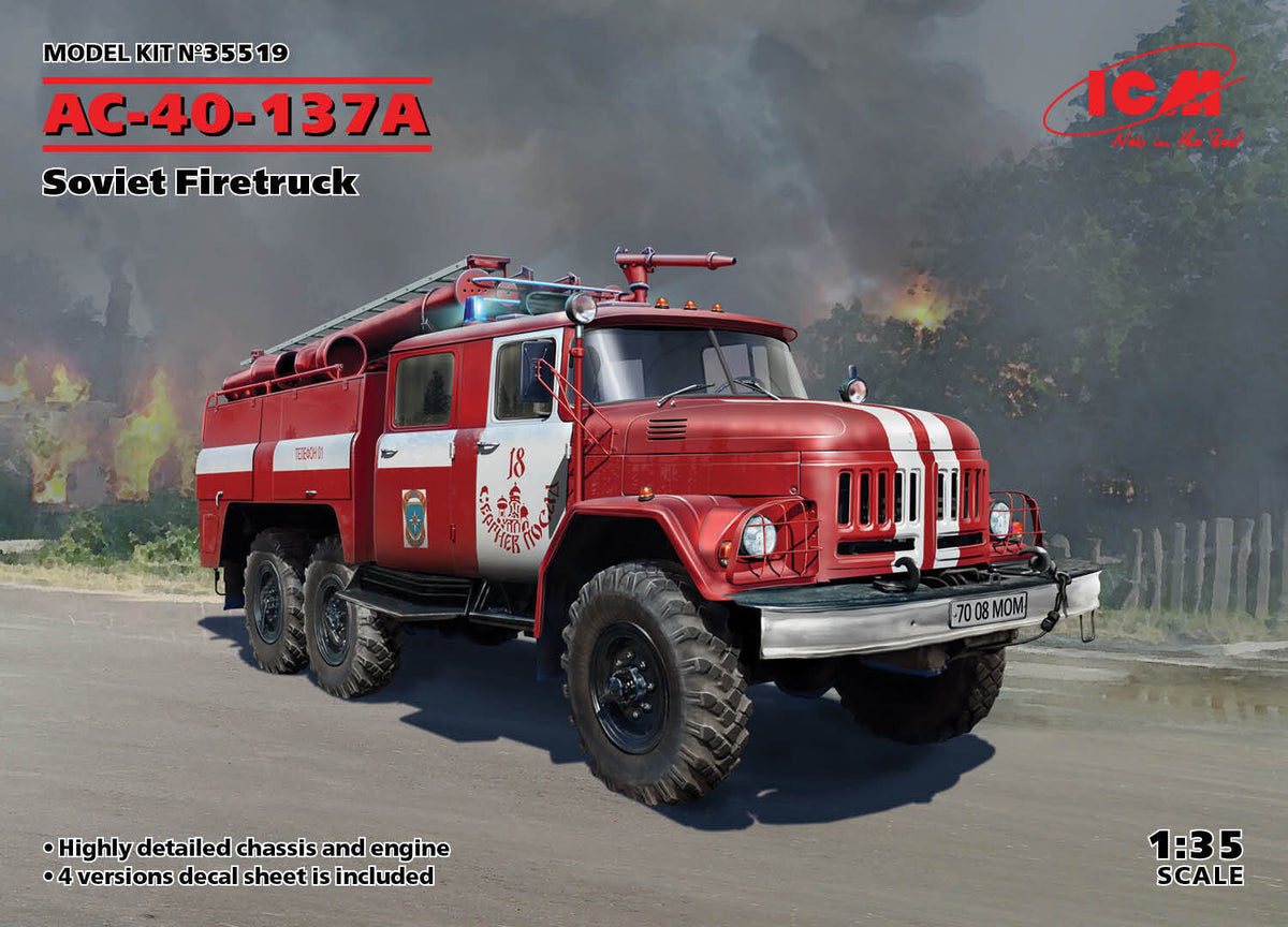 ICM 1/35 AC-40-137A Soviet Firetruck Plastic Model Kit ICM35519