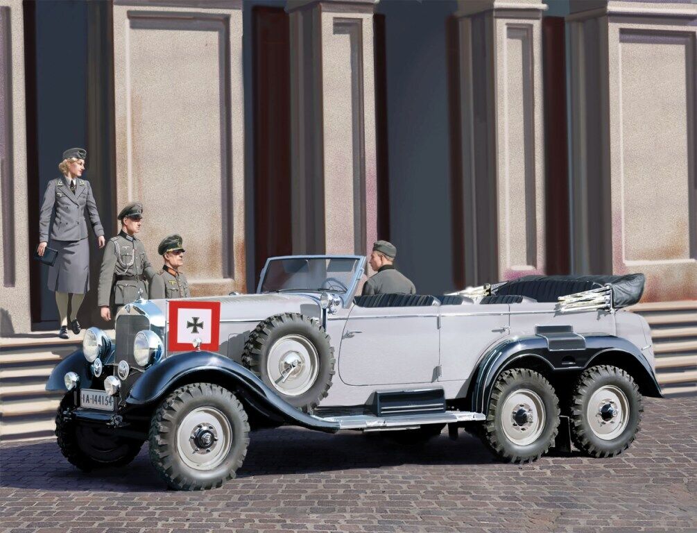 ICM 1/35 G4 (1939 Production) German Car with Passengers (4 Figures) Plastic Model Kit