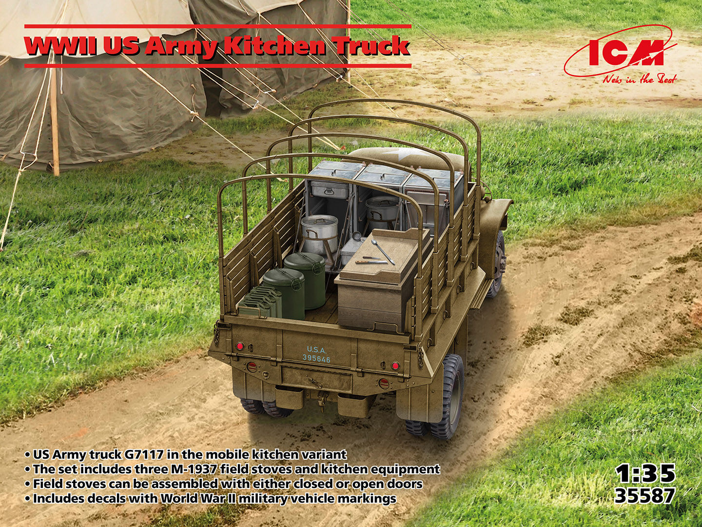 ICM 1/35 WWII US Army Kitchen Truck Plastic Model Kit