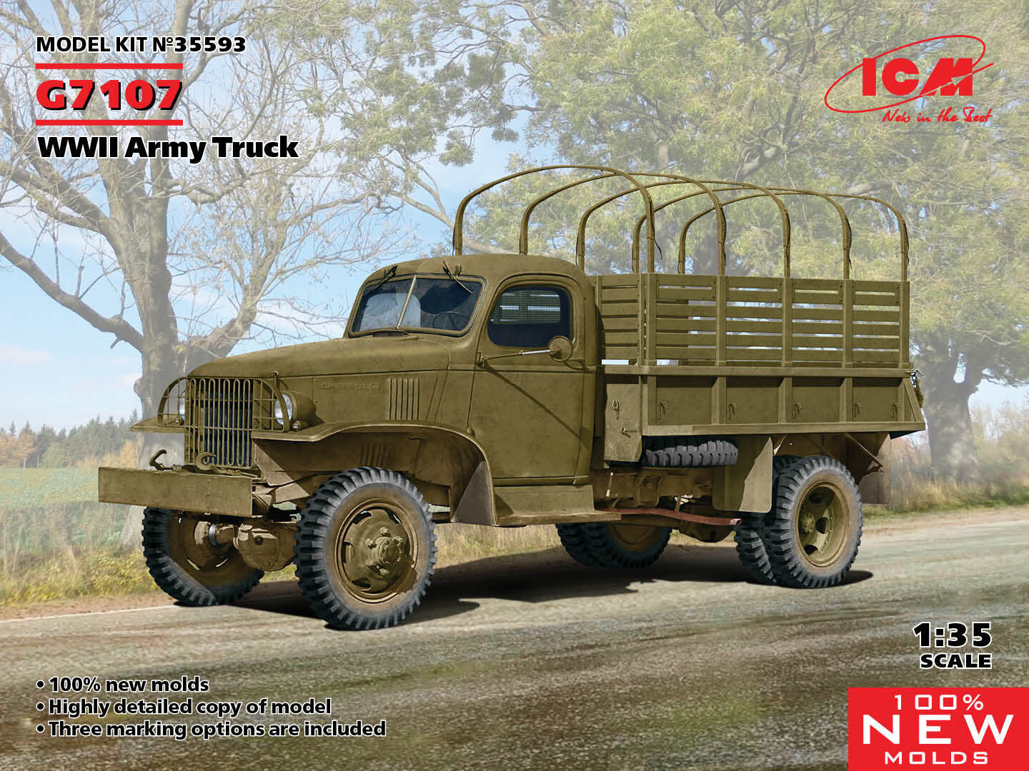 ICM 1/35 G7107 WWII Army Truck Plastic Model Kit