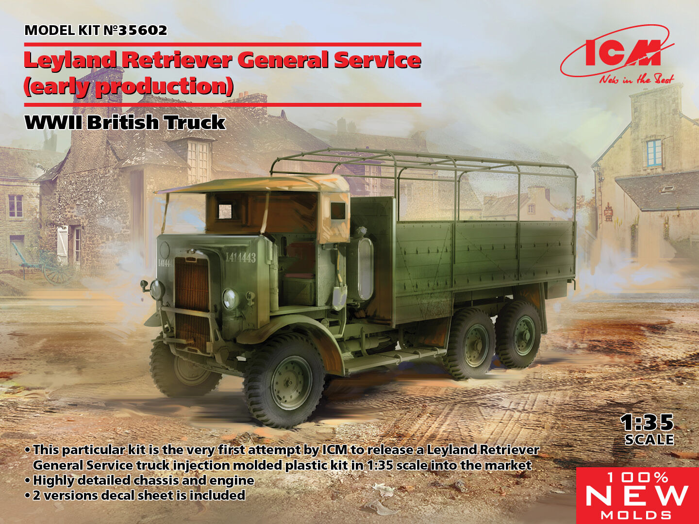 ICM 1/35 Leyland Retriever General Service (Early Production) WWII British Truck Plastic Model Kit