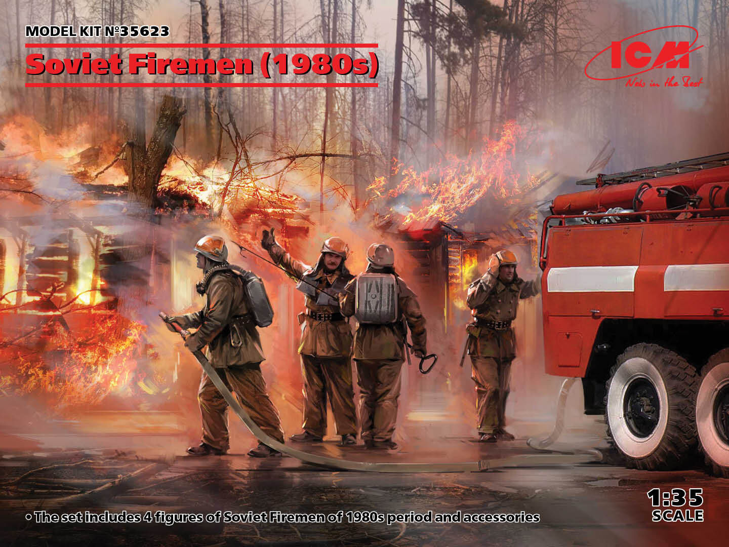 ICM 1/35 Soviet Firemen (1980s) Plastic Model Kit
