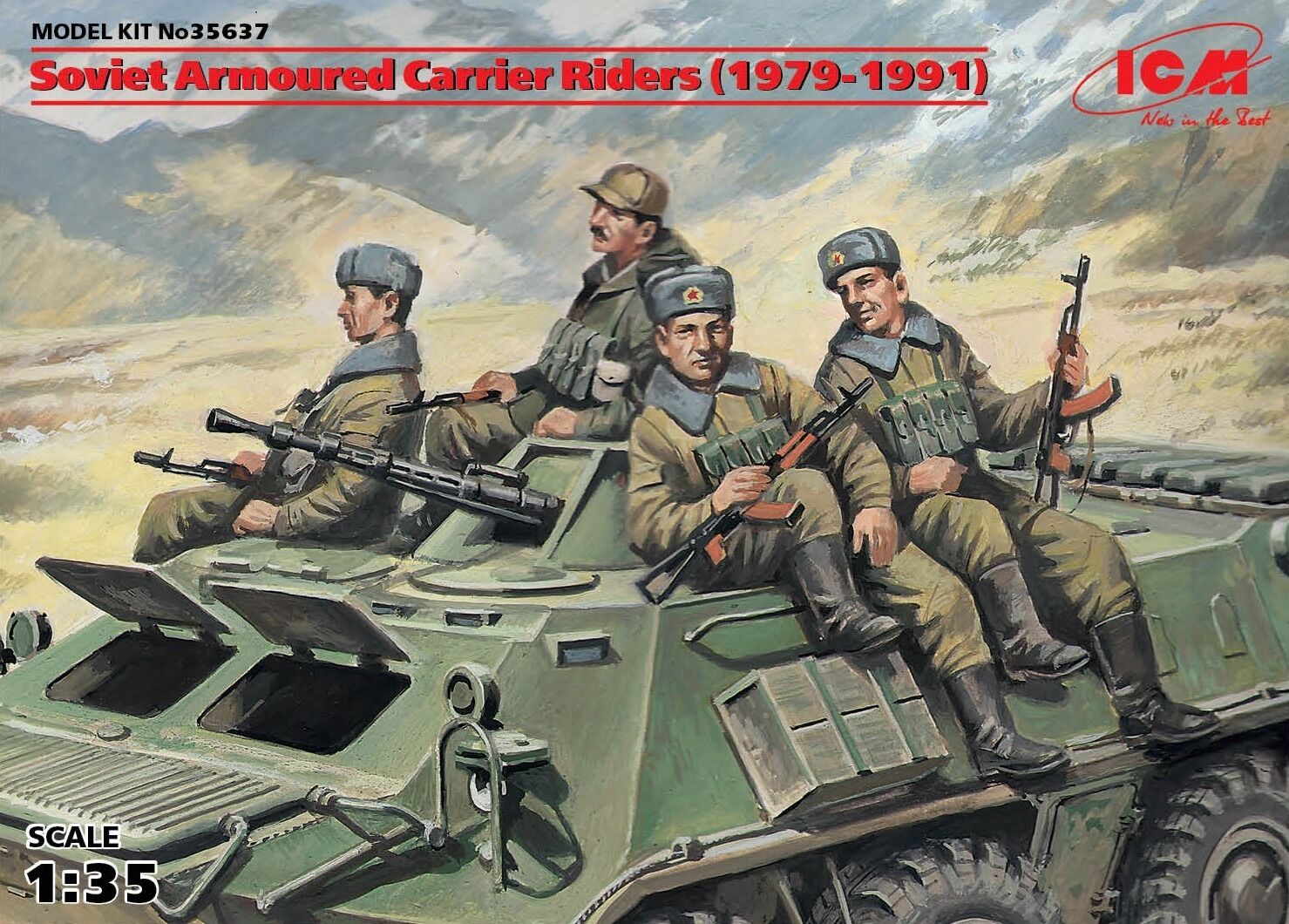 ICM 1/35 Soviet Armored Carrier Riders (1979-1991) (4 Figures) Plastic Model Kit