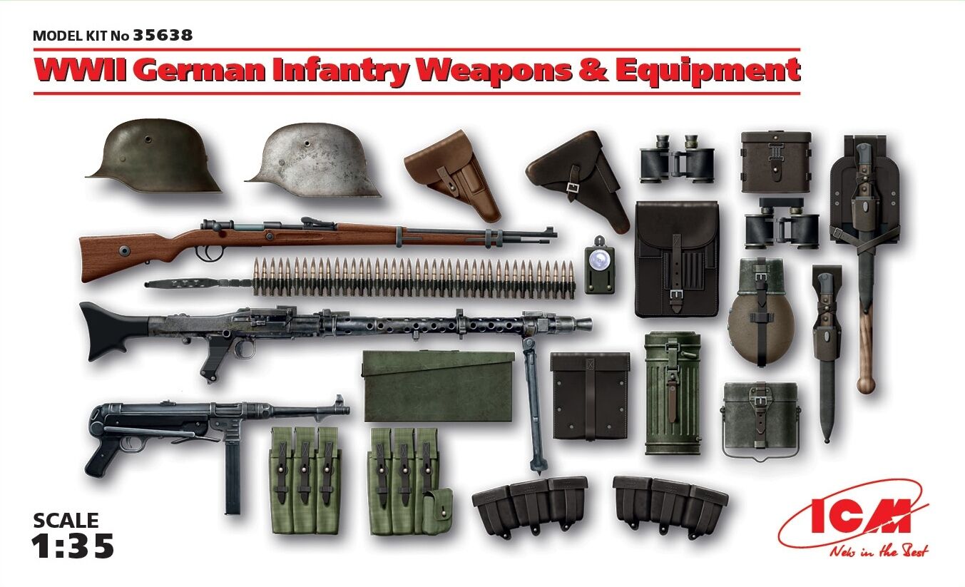 ICM 1/35 WWII German Infantry Weapons & Equipment Plastic Model Kit