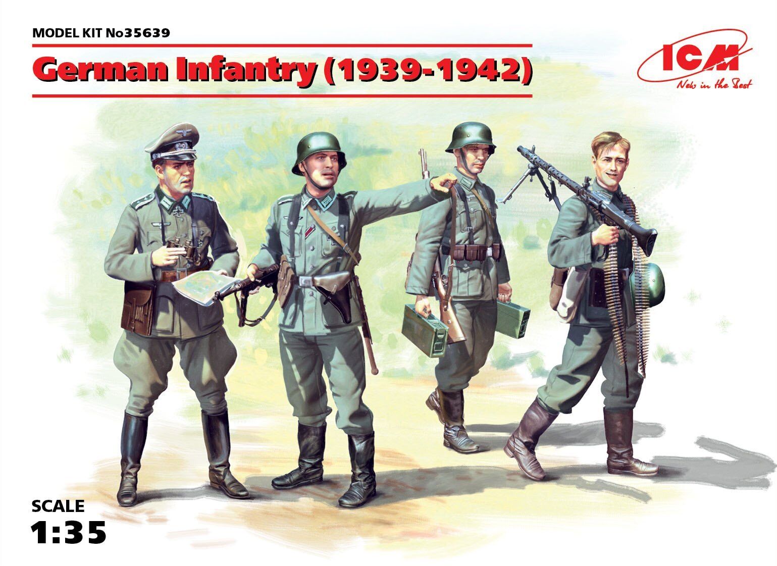 ICM 1/35 German Infantry (1939-1942) (4 Figures) Plastic Model Kit