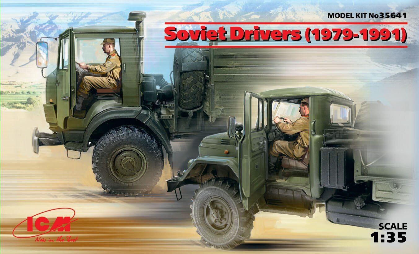 ICM 1/35 Soviet Drivers (1979-1991) (2 Figures) Plastic Model Kit
