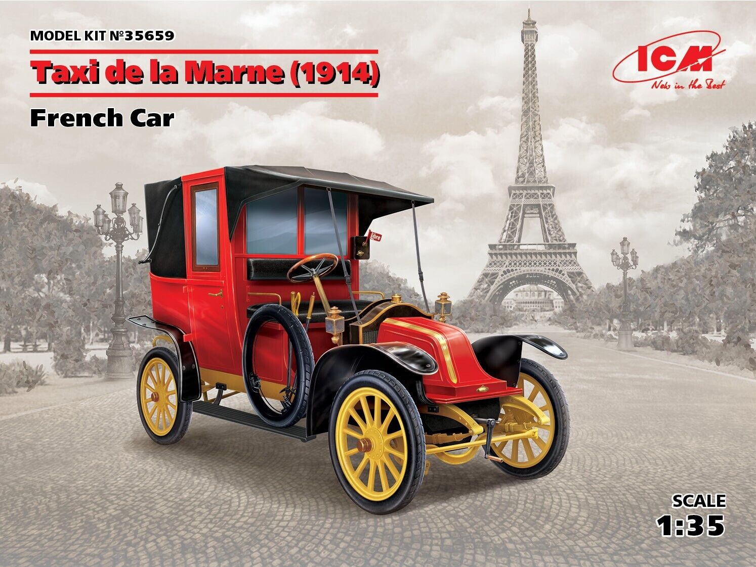 ICM 1/35 Taxi de la Marne (1914) French Car Plastic Model Kit