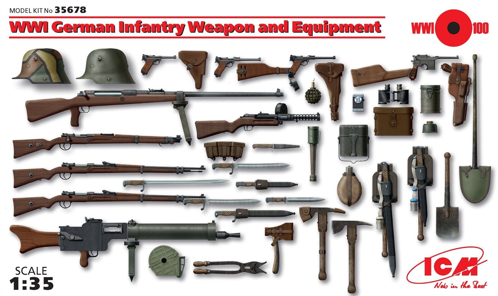 ICM 1/35 WWI German Infantry Weapon and Equipment Plastic Model Kit